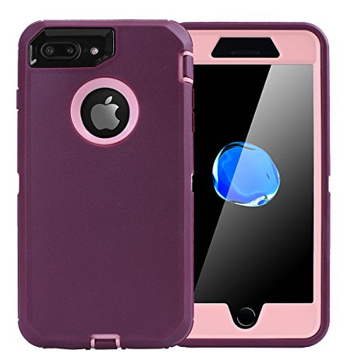 AICase Tough 4 in 1 Rugged Shockproof Cover with Built-in Screen Protector for Apple iPhone 8 Plus//7 Plus White//Light Blue+Belt Clip iPhone 8 Plus//7 Plus Case Heavy Duty Full Body
